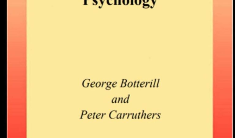 Book The Philosophy of Psychology By George Botterill & Peter Carruthers PDF