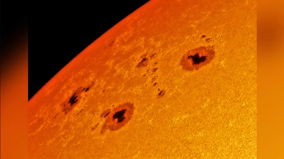 A gigantic sunspot has swelled to twice Earth’s size, doubling its diameter in 24 hours, and it’s pointed right at us.