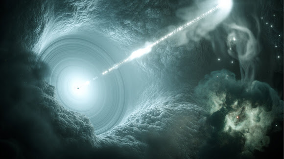Ultra-high-resolution images show matter screaming away from a truly gargantuan black hole