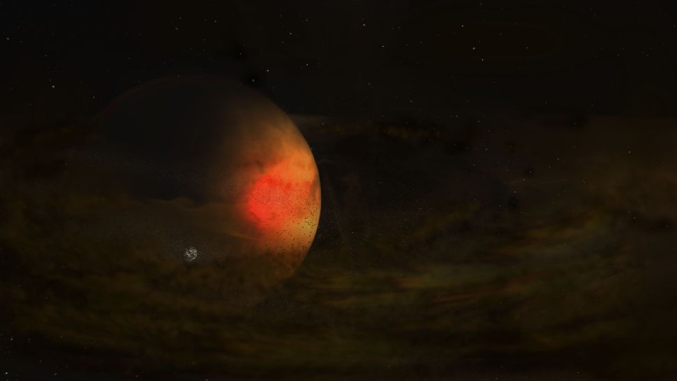Researchers discover a young extraterrestrial planet that may be producing moons.