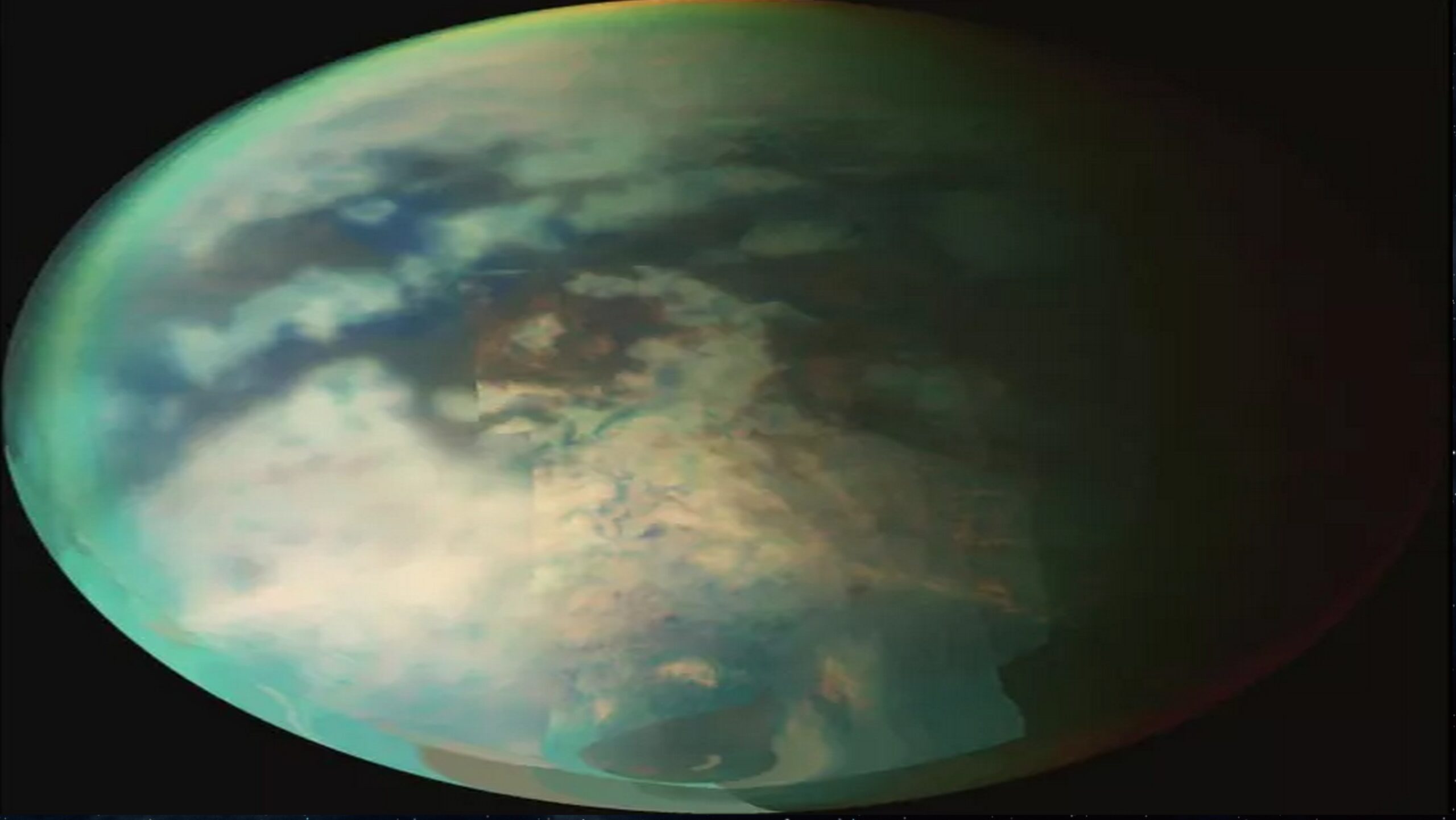 The movement of subsurface oceans on Saturn’s moon Titan is affected by the icy crust surrounding it.