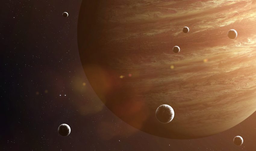 A dozen new moons orbiting Jupiter have been discovered by astronomers.
