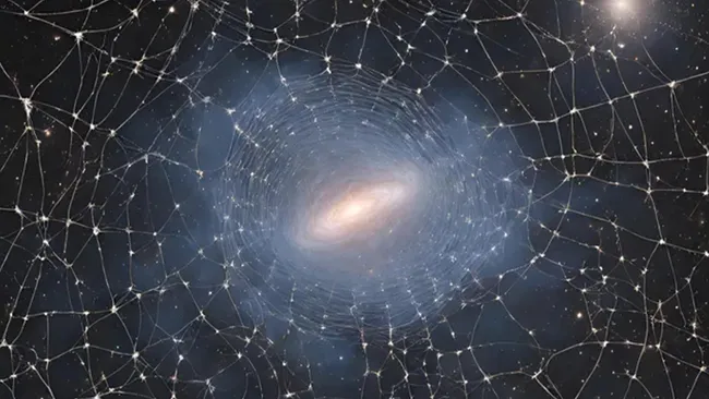 How do galaxies expand within the intricate cosmic web of the universe?