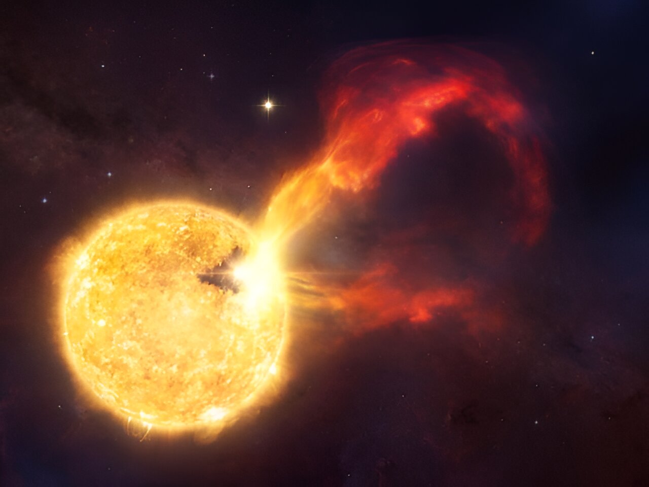 Fierce Outburst from Sun-Like Star Suggests Harsh Conditions for Forming Exoplanets