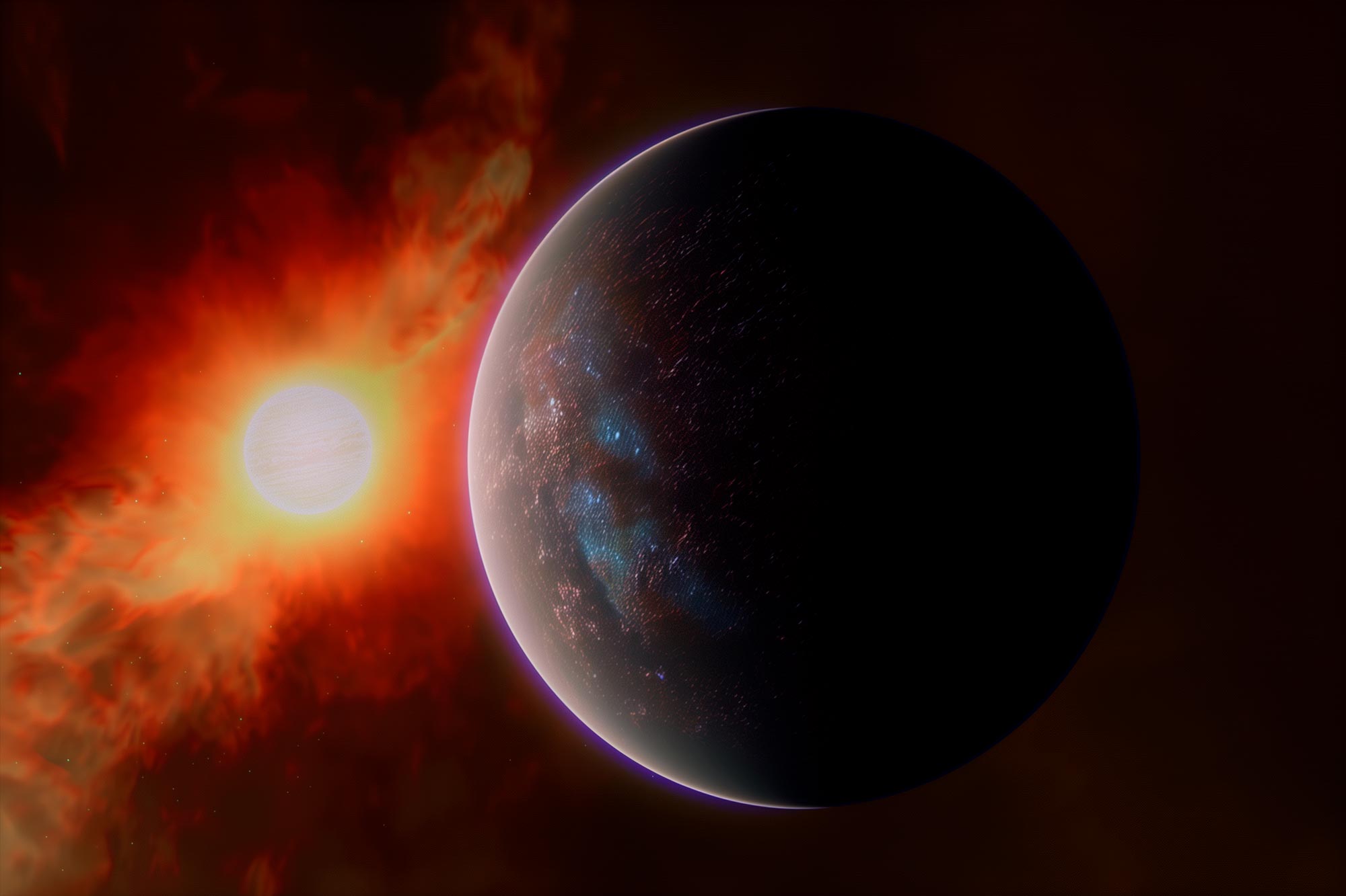The Webb Telescope has discovered a lava planet with a carbon dioxide atmosphere.